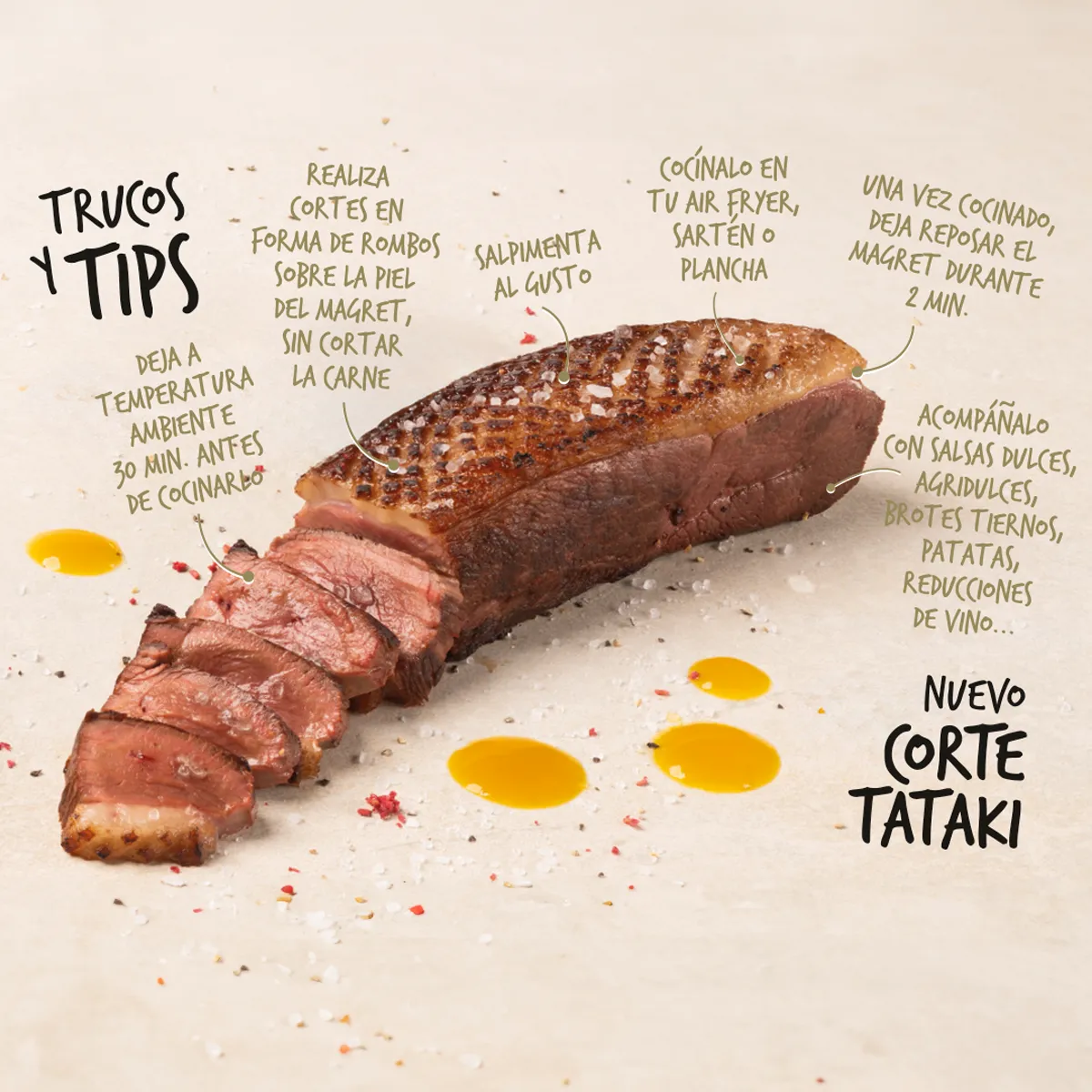 Magret de pato Martiko corte tataki consejos cocinado