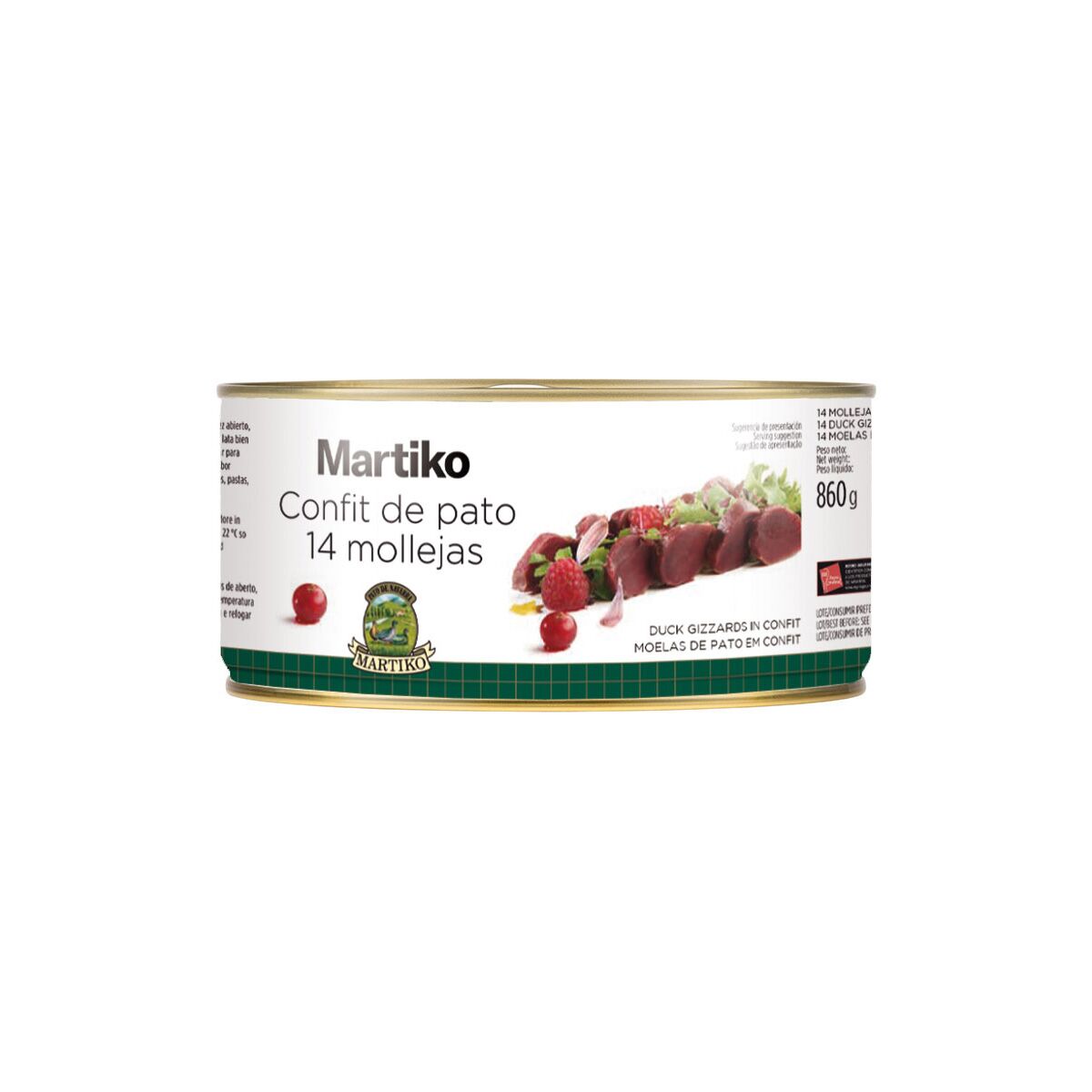 14 mollejas de pato en confit
