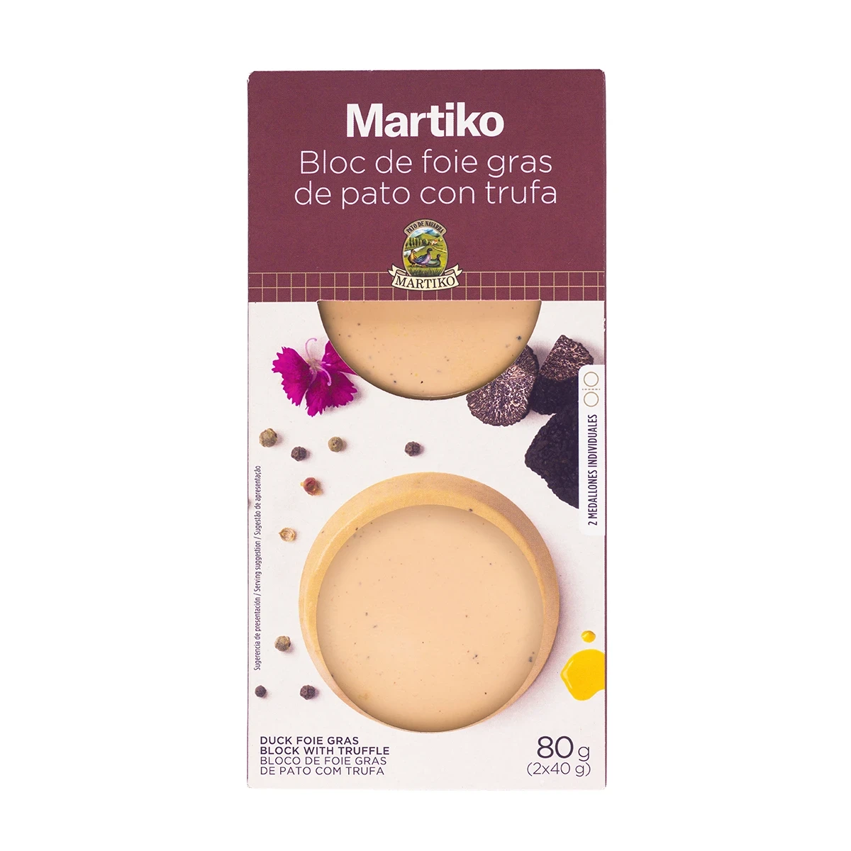 Bloc de foie gras de pato con trufa Martiko 2x40 g